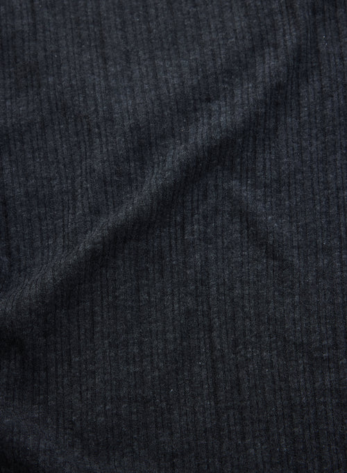 Cárdigan Gris Jaspeado Acanalado Cuello V Manga Larga en Algodón Orgánico - MAJESTIC FILATURES