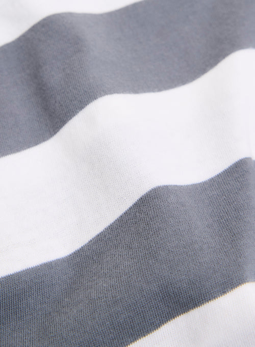 Graues Kurzarm-T-Shirt mit Rundhalsausschnitt aus Bio-Baumwolle - MAJESTIC FILATURES