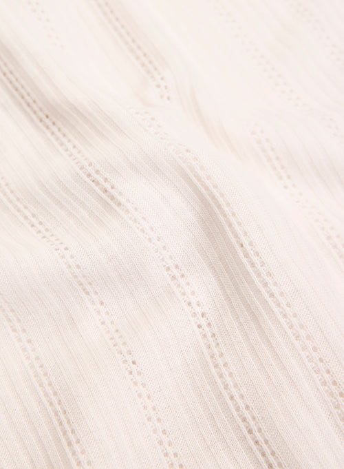 White V-neck Long-sleeved Lyocell Tencel Vest - MAJESTIC FILATURES