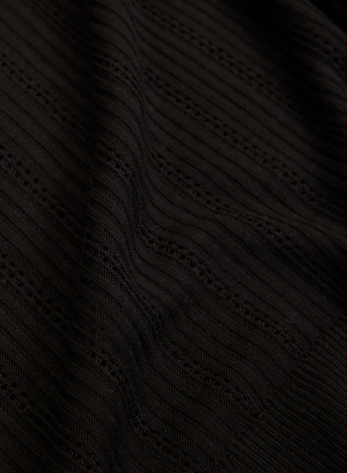 Tee shirt Noir Col V Manches Courtes en LYOCELL / TENCEL - MAJESTIC FILATURES