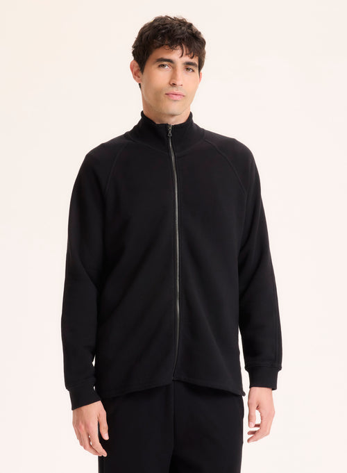 Black Long Sleeve Organic Cotton Vest - MAJESTIC FILATURES