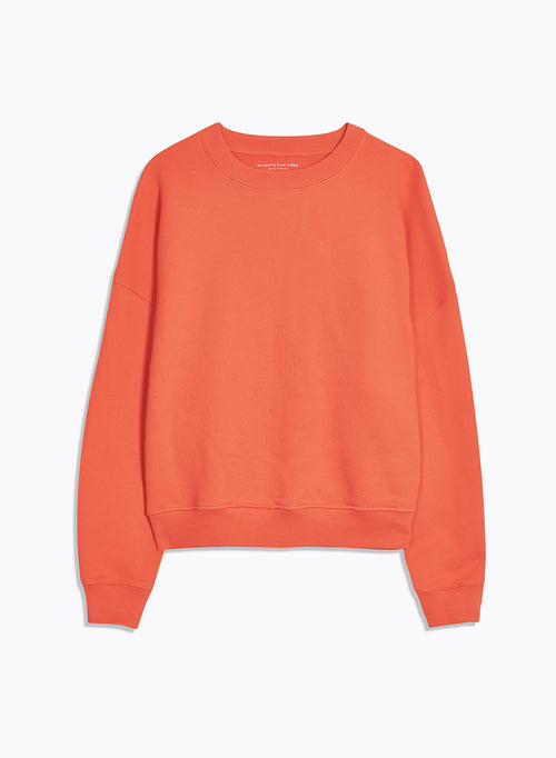Sweat Orange Col Rond Manches Longues en Coton organique - MAJESTIC FILATURES