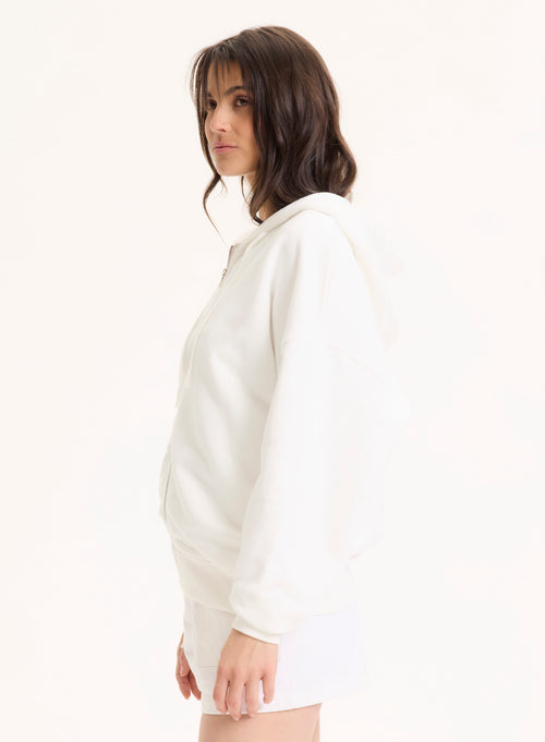 White Round Neck Long Sleeve Organic Cotton Vest - MAJESTIC FILATURES