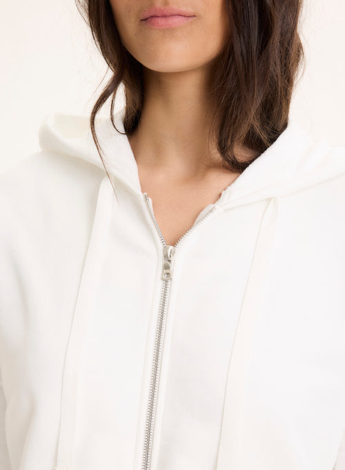 White Round Neck Long Sleeve Organic Cotton Vest - MAJESTIC FILATURES