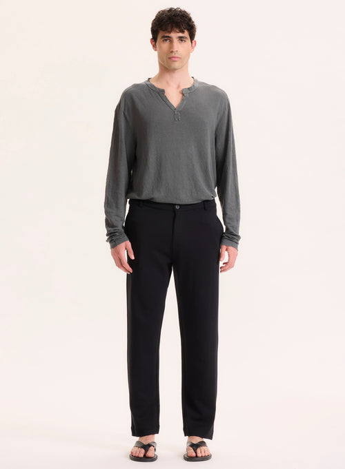 Pantalon Noir en Lyocell / Tencel / Coton organique - MAJESTIC FILATURES