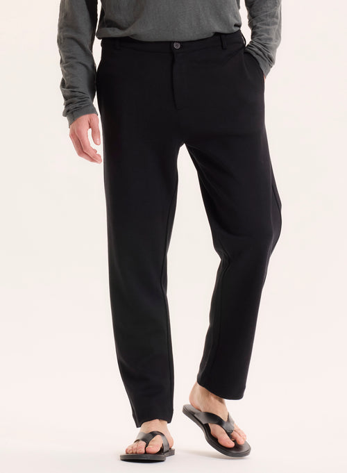 Pantalon Noir en Lyocell / Tencel / Coton organique - MAJESTIC FILATURES