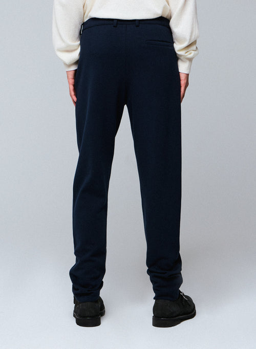Navy trousers in Lyocell / Tencel / Organic cotton - MAJESTIC FILATURES