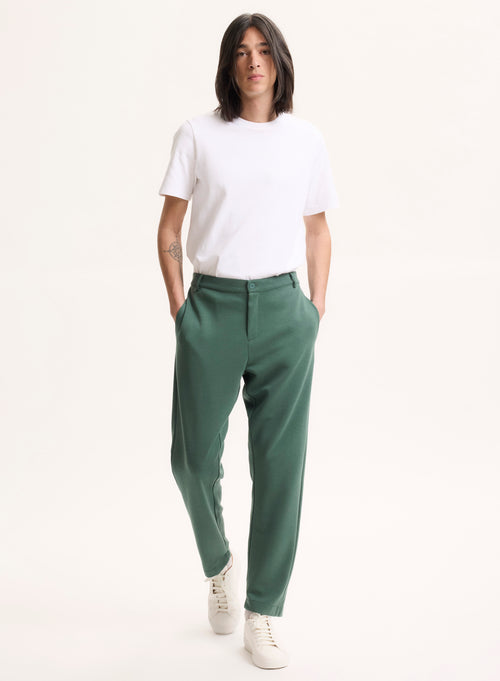 Pantalón verde de Lyocell / Tencel / Algodón orgánico - MAJESTIC FILATURES