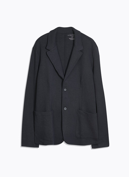 Navy V-neck Jacket Long Sleeve in Lyocell / Tencel / Organic Cotton - MAJESTIC FILATURES