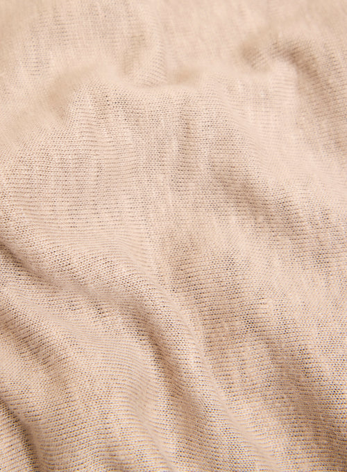 Beige Linen Short Sleeve Shirt - MAJESTIC FILATURES