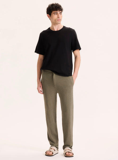 Pantalón de lino verde - MAJESTIC FILATURES