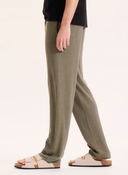 Pantalón de lino verde - MAJESTIC FILATURES