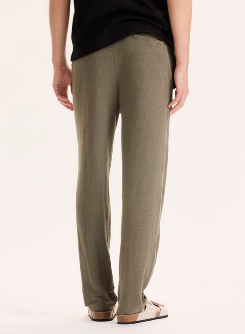 Pantalón de lino verde - MAJESTIC FILATURES
