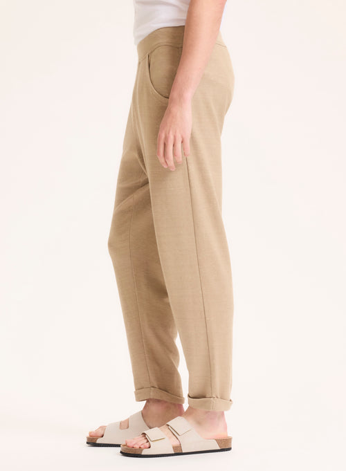Beige Linen Pants - MAJESTIC FILATURES