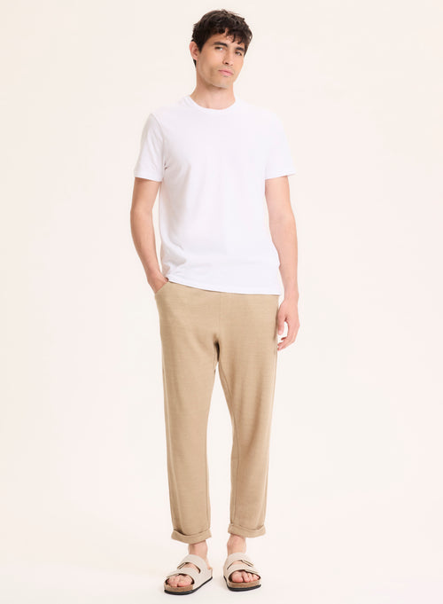 Beige Linen Pants - MAJESTIC FILATURES