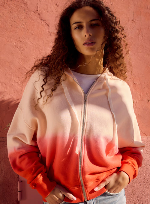 Gilet Rouge Col Rond Manches Longues en Coton organique - MAJESTIC FILATURES