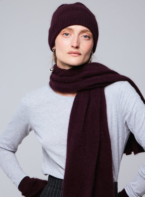 Purple beanie in Raccon wool / Polyamide - MAJESTIC FILATURES