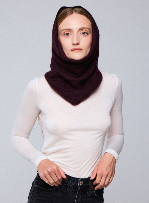 Purple Scarf in Raccon wool / Polyamide - MAJESTIC FILATURES