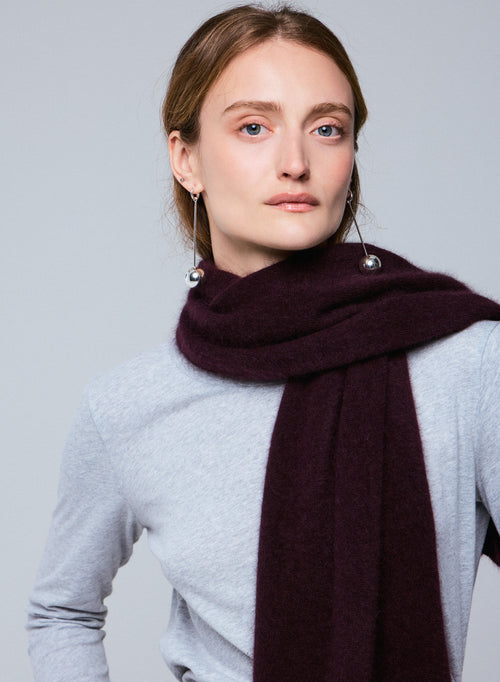 Purple Scarf in Raccon wool / Polyamide - MAJESTIC FILATURES