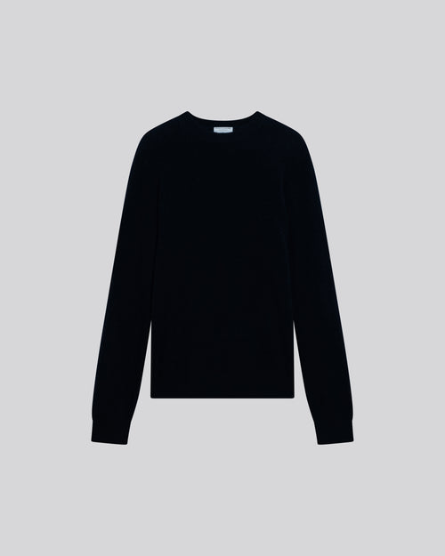 Pull Marine Col Rond Manches Longues en Raccon wool / Polyamide - MAJESTIC FILATURES