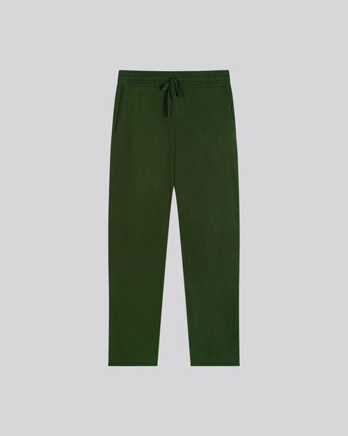 Green Organic Cotton / Elastane Pants - MAJESTIC FILATURES