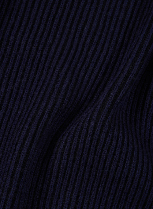 "Wool / Cashemire Ribbed V-neck Cardigan" - MAJESTIC FILATURES