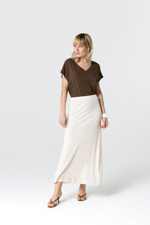 White linen skirt - MAJESTIC FILATURES