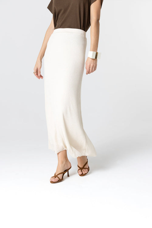 White linen skirt - MAJESTIC FILATURES