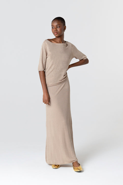 Rock aus Leinen in Wüstenfarbe - MAJESTIC FILATURES