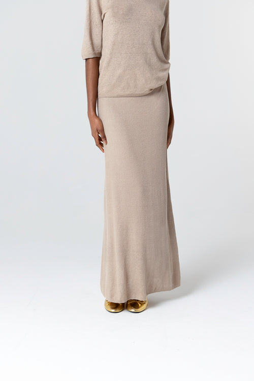 Rock aus Leinen in Wüstenfarbe - MAJESTIC FILATURES