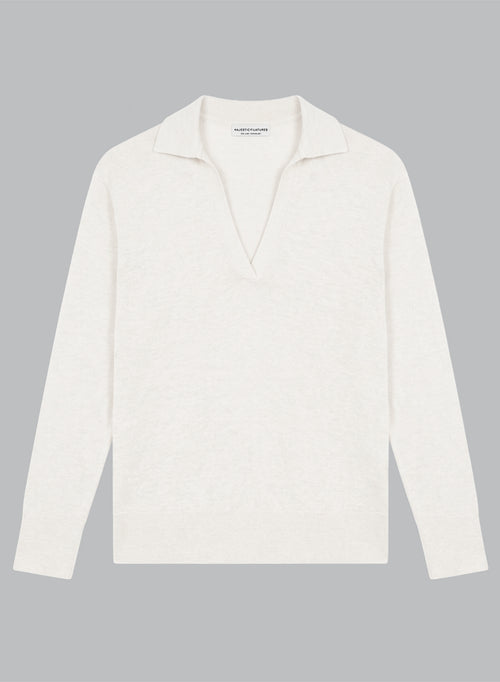 Polo Crème Manches Trois quarts en Lin - MAJESTIC FILATURES