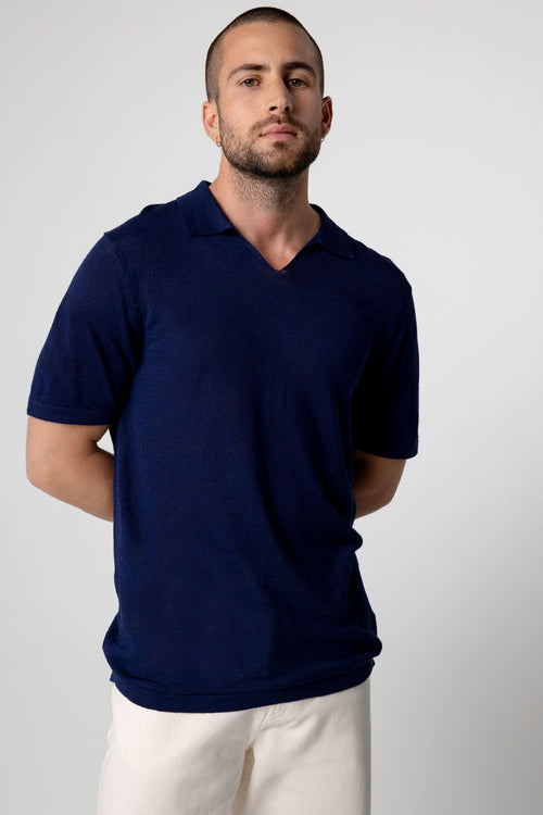 Polo Blue Moon de manga corta de lino - MAJESTIC FILATURES