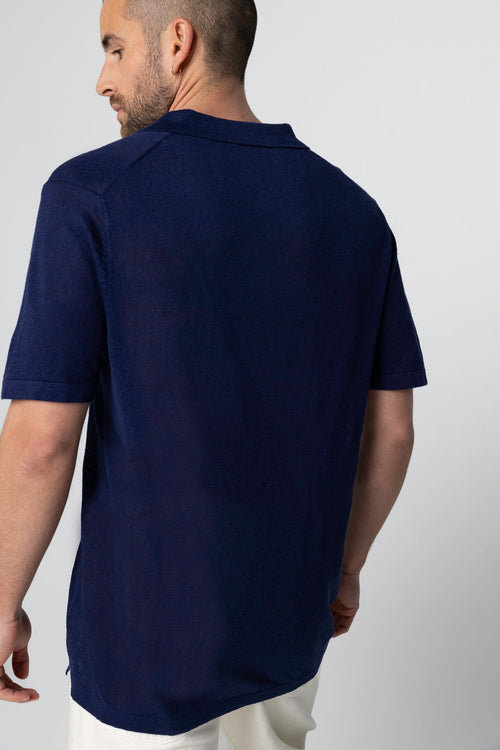 Polo Blue Moon de manga corta de lino - MAJESTIC FILATURES