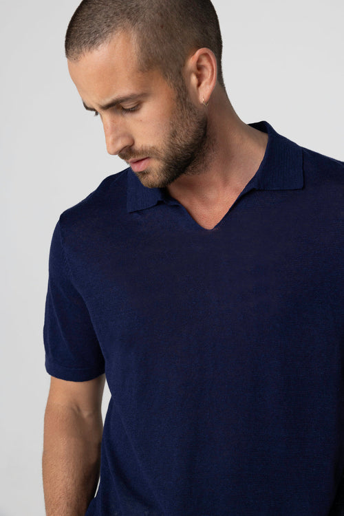 Polo Blue Moon de manga corta de lino - MAJESTIC FILATURES