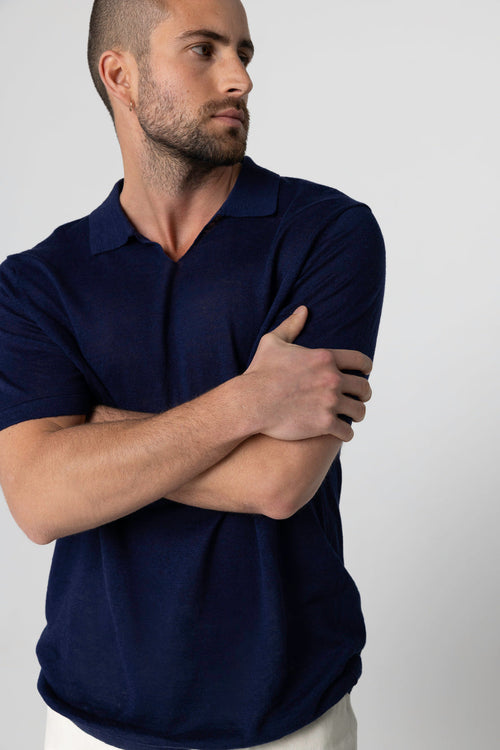 Polo Blue Moon de manga corta de lino - MAJESTIC FILATURES