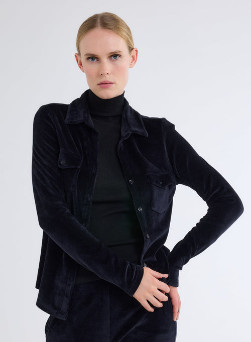 Black High Neck Long Sleeve Sweater - MAJESTIC FILATURES