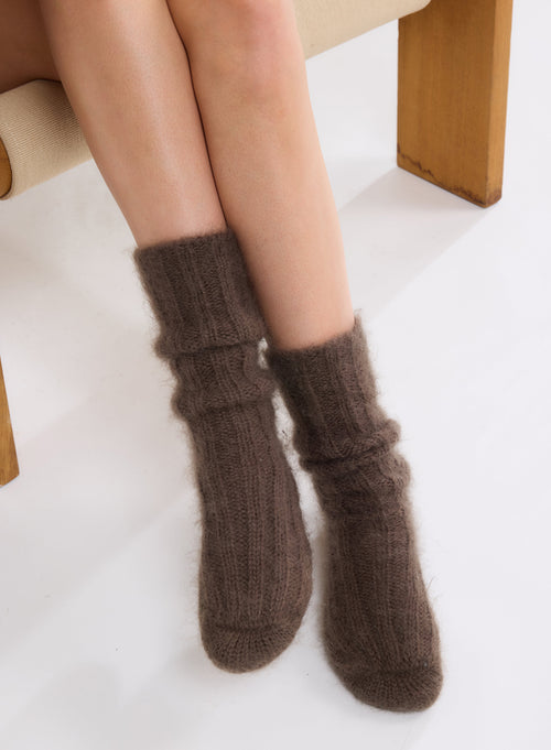 Brown Mohair Socks - MAJESTIC FILATURES