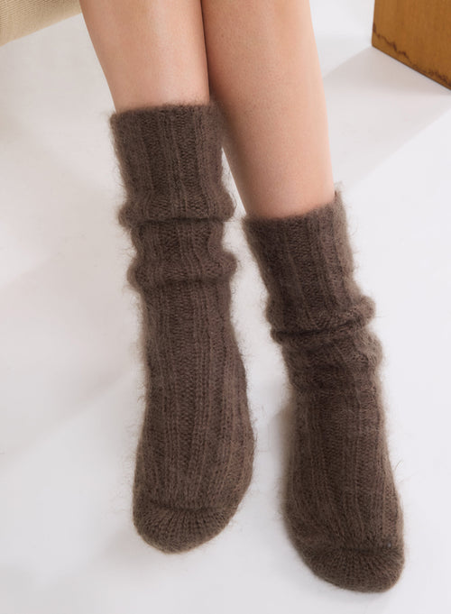 Brown Mohair Socks - MAJESTIC FILATURES