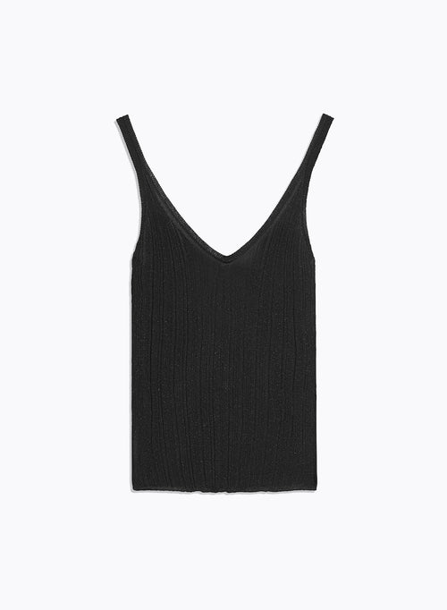 Tanktop Schwarz V-Ausschnitt - MAJESTIC FILATURES