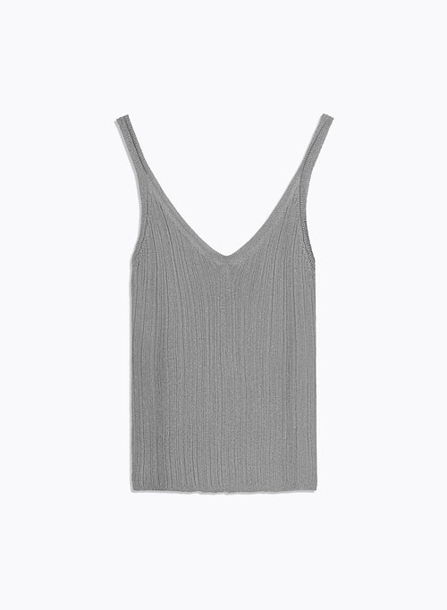 Graues Tanktop V-Ausschnitt - MAJESTIC FILATURES