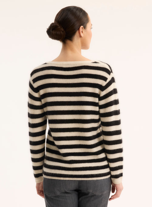 Navy Crew Neck Long Sleeve Sweater - MAJESTIC FILATURES