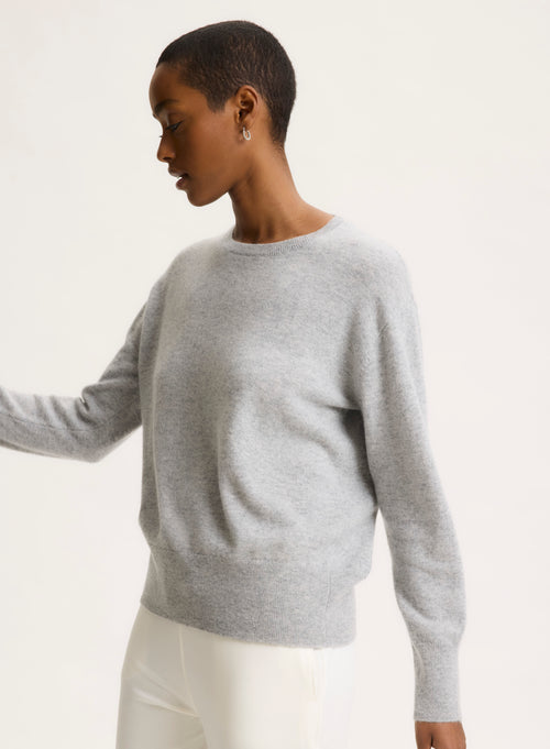 Pullover Grau Rundhalsausschnitt Langarm - MAJESTIC FILATURES