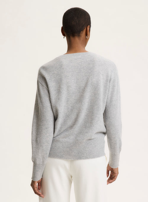 Pullover Grau Rundhalsausschnitt Langarm - MAJESTIC FILATURES