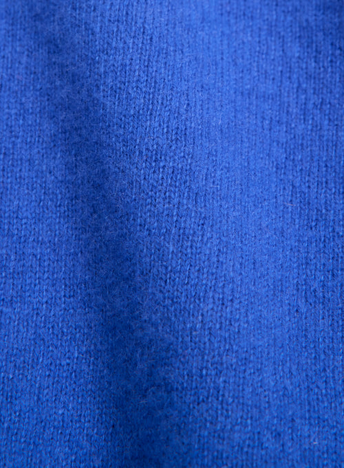 Blue Long Sleeve Round Neck Sweater - MAJESTIC FILATURES