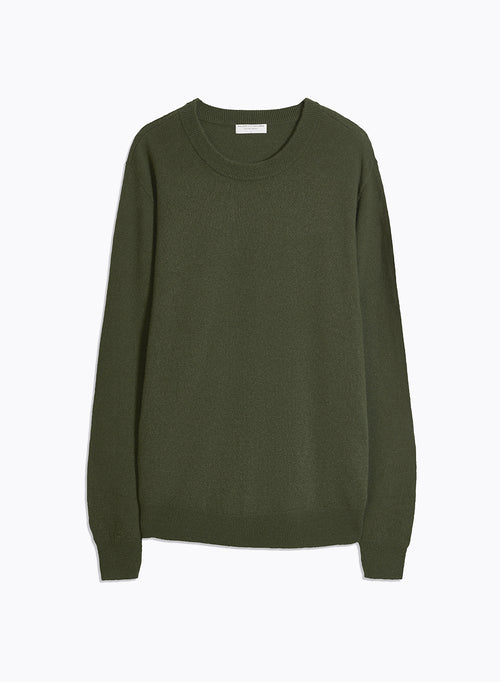 Green Long Sleeve Round Neck Sweater - MAJESTIC FILATURES