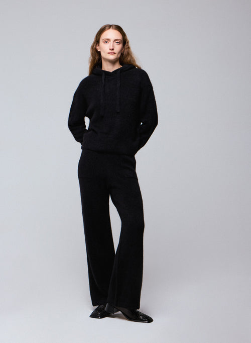 Black Alpaca / Polyamide / Elastane Pants - MAJESTIC FILATURES