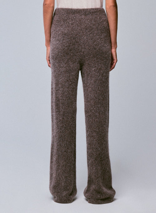 Beige Alpaca / Polyamide / Elastane Pants - MAJESTIC FILATURES