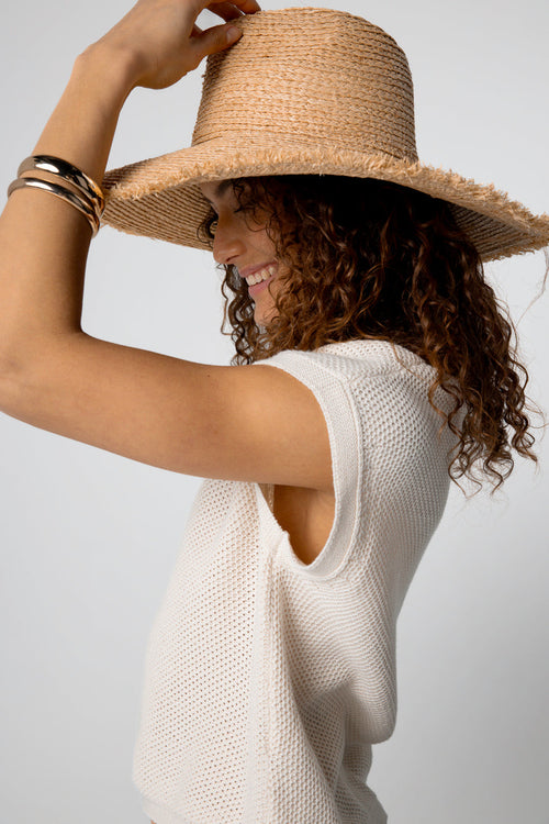 Polo Milk Sans Manches en Coton - MAJESTIC FILATURES