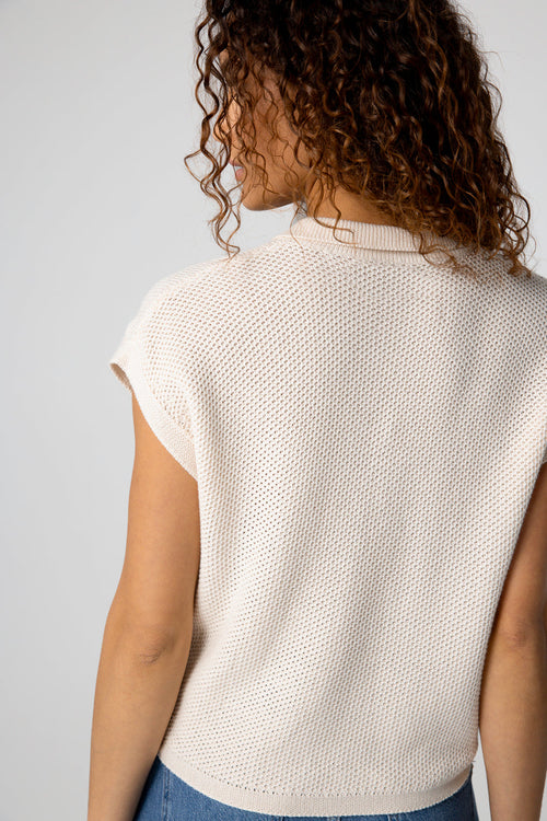 Polo Milk Sans Manches en Coton - MAJESTIC FILATURES