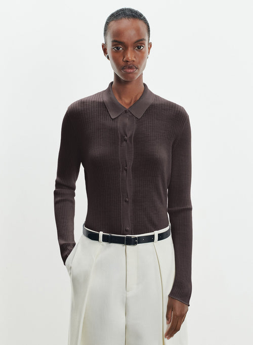 Shirt in merino wool - MAJESTIC FILATURES